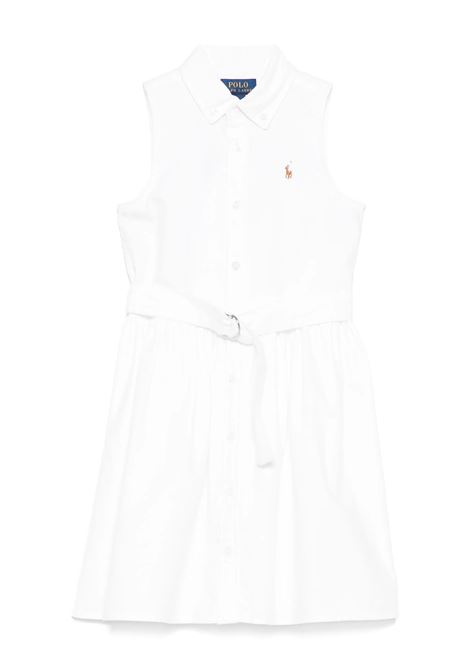 Abito Chemisier Bianco Con Pony RALPH LAUREN KIDS | 313-934188001